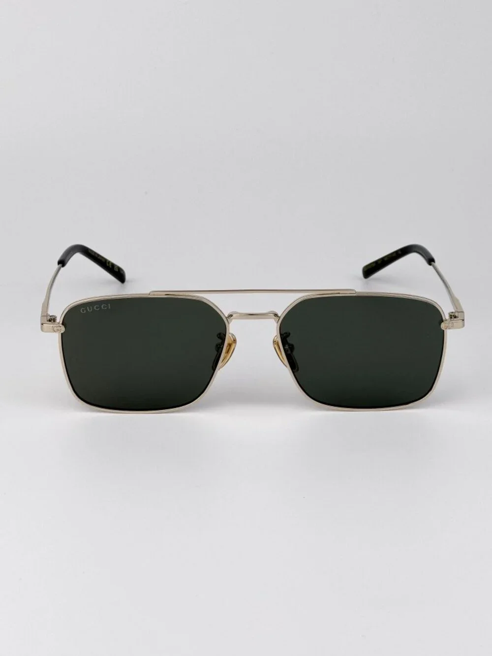 Gucci Men’s Sunglasses Gold Grey Rectangular/Pilot GG1957SA 001 NEW AUTHENTIC
